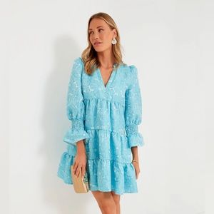 Tuckernuck Pomander Place Blue Daisy Jacquard Kenzo Dress NWT